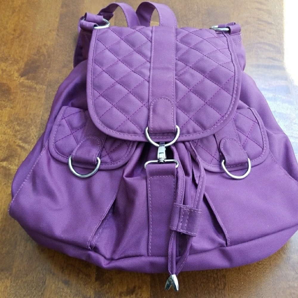 Quilted Purple Backpack